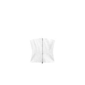 ZARA ZIPPER BANDONE TOP WHITE SIZE S | 3067/068